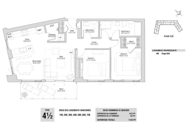 Floor Plan  Lumineau in Sherbrooke, QC 2 bed 1 bath floorplan E