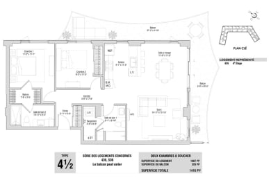 Floor Plan  Lumineau in Sherbrooke, QC 2 bed 2 bath floorplan A