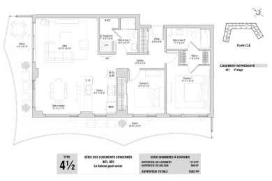 Floor Plan  Lumineau in Sherbrooke, QC 2 bed 2 bath floorplan C
