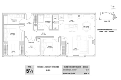 Floor Plan  Lumineau in Sherbrooke, QC 3 bed 2 bath floorplan A