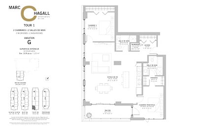 Floor Plan  A floor plan for Marc Hagall Apartments shows apartment layout and dimensions.
