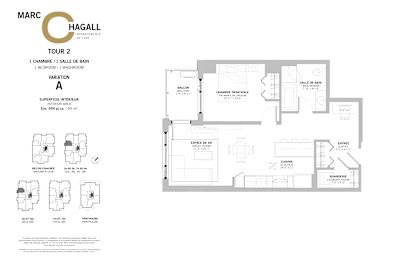 Floor Plan  A floor plan for a property by Marc Hagall shows a second bedroom and a first bathroom.