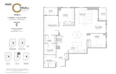 Floor Plan  A floor plan for a property named Marc Hagall shows the layout of the rooms.