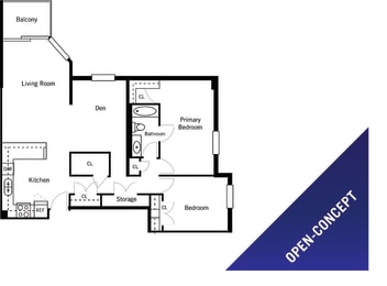 Prince Willian Apartments 2 bedroom, 1 bathroom open-concept floor plan in Belleville, ON