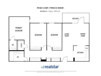 Floor Plan  A floor plan for a Prince Court Princess Manor apartment.