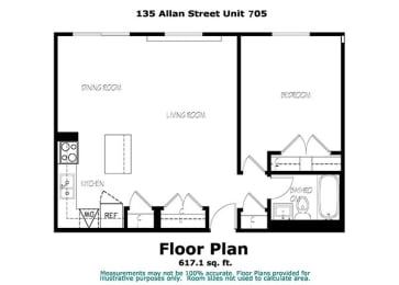 Rockliffe Park Suites in Oakville, ON 1 bed 1 bath floor plan