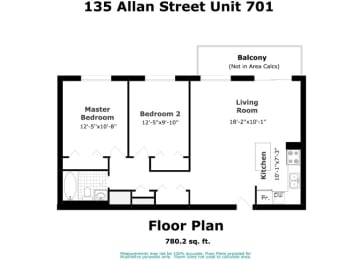 Rockliffe Park Suites in Oakville, ON 2 bed 1 bath open concept floor plan