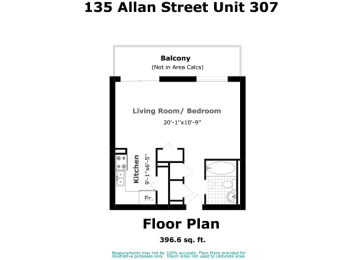 Rockliffe Park Suites in Oakville, ON bachelor floor plan