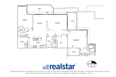 The Cliffs at Dellridge 2-bedroom, 2-baths layout variation B - Penthouse in Bedford, NS