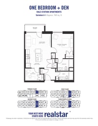 1 bed plus den 2 bath unit at Vale Apartments in Waterloo ON