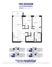 2 bed 2 bath unit at Vale Apartments in Waterloo ON