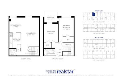 Floor Plan  A floor plan for a home with a living room, dining room, kitchen, bathroom, bedroom, and storage.