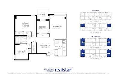 Floor Plan  A floor plan for a home with a balcony and a living room.