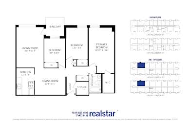 Floor Plan  A floor plan for a Realstar apartment at 145 Wellington St.