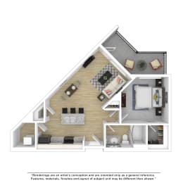  Floor Plan 1x1 B
