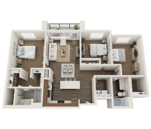 3 BEDROOM Floor Plan at Foothill Lofts Apartments & Townhomes, Logan, Utah