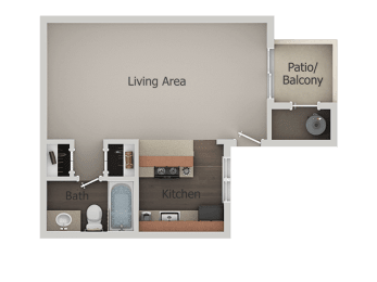 Studio  Floor Plan at River Point Apartments, Tucson