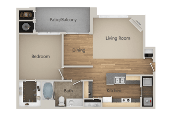 A2 1Bed_1Bath at Echo Ridge Apartments, Castle Rock, CO, 80108