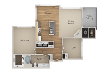 A3 1Bed_1Bath at Echo Ridge Apartments, Castle Rock, 80108