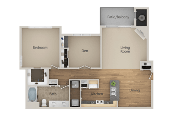 A5 with Den 1Bed 1Bath at Echo Ridge Apartments, Castle Rock, CO