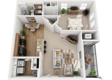 1X1A 1Bed_1Bath at Falls at Riverwoods Apartments & Townhomes, Logan, Utah