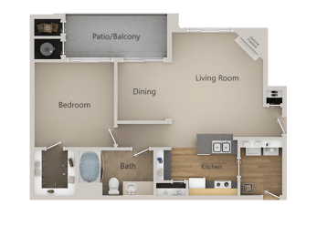 A2 1Bed_1Bath at Indigo Creek Apartments, Thornton