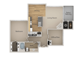 A3 1Bed_1Bath at Indigo Creek Apartments, Colorado