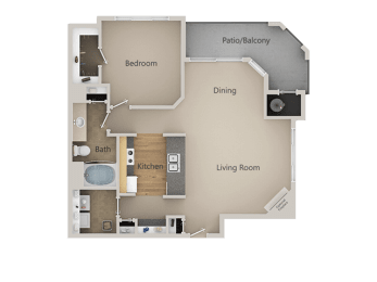 A4 1Bed_1Bath at Indigo Creek Apartments, Colorado, 80229