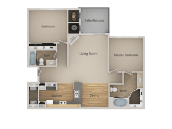 B1 2Bed_2Bath at Indigo Creek Apartments, Thornton, CO, 80229