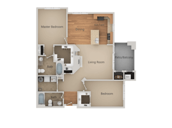 2Bed_2Bath B at San Tropez Apartments & Townhomes, South Jordan