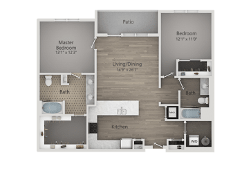 B1 Floor Plan at Veranda Apartments, Utah