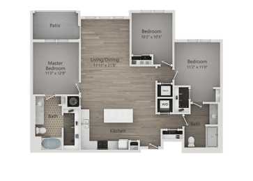 C2 Floor Plan at Veranda Apartments, Draper, UT