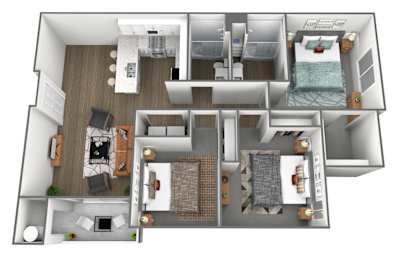 PR 3 Bedroom Floorplan at Amara Apartments,Midvale,Utah