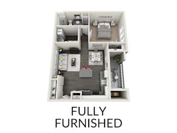 Fully Furnished 1 Bedroom 1 Bathroom A Floorplan