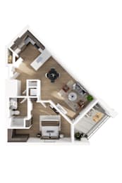 1B Floorplan at The Terrace at Academy Village, Herriman Utah