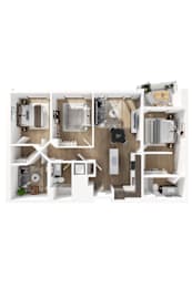 3B Floorplan at The Terrace at Academy Village, Utah, 84096