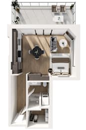 Studio Floorplan at The Terrace at Academy Village, Herriman, 84096