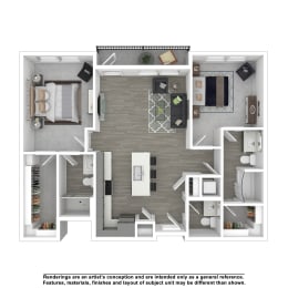 B-2-Type-B Floor Plan at The Arza Apartments, American Fork, UT, 84003
