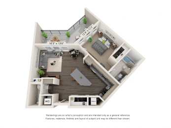 a 1 bedroom floor plan  950 sq ft