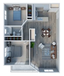 2 bed 1 bath at Harbor Terrace Apartments, California, 90731