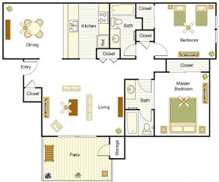a floor plan of a house with a living room and a dining room