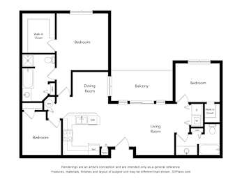 A black and white image of a floor plan for a house.