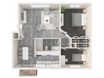 2 bedroom 1 bath with patio/balcony