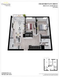 Floor Plan  2 Bedroom A