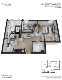 Floor Plan  2 Bedroom C