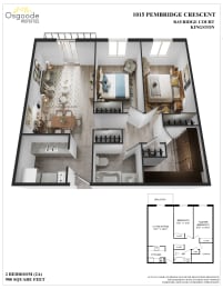 Floor Plan  2 Bedroom A
