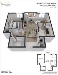 Floor Plan  1BedLarge