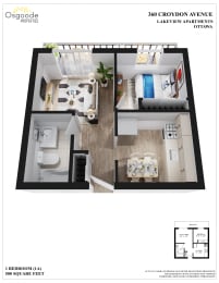 Floor Plan  1 Bedroom