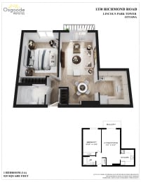 Floor Plan  1 Bedroom A