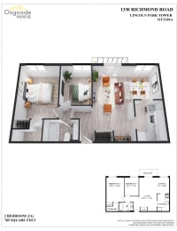 Floor Plan  2 Bedroom A